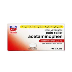  Rite Aid Regular Strength Pain Relief Acetaminophen, 325mg -  100 Tablets, Pain Reliever and Fever Reducer, Joint Pain Relief, Muscle  Pain Relief, Arthritis Pain Relief